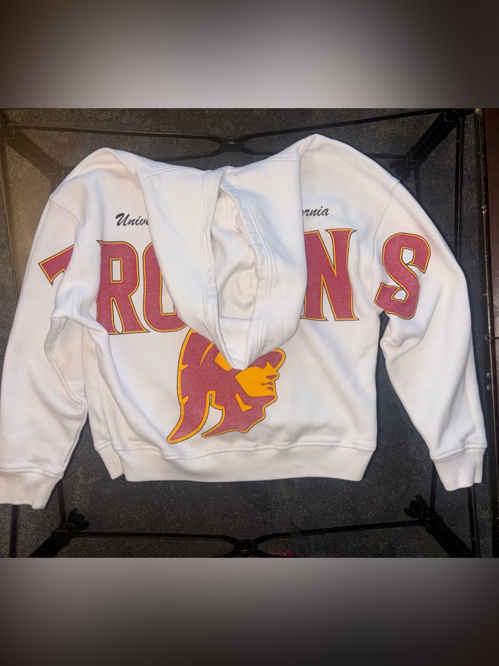 USC Trojans White Youth Hoodie W/ Red & Gold Logo | YOUTH/SMALL